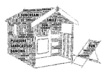Personalised Print Beach Hut With Deckchair, 2 of 2