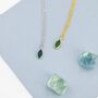 Extra Tiny Emerald Green Marquise Cz Necklace, thumbnail 8 of 12