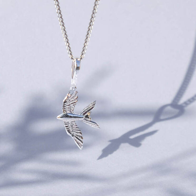 Swallow In Flight Silver Necklace, 1 of 7