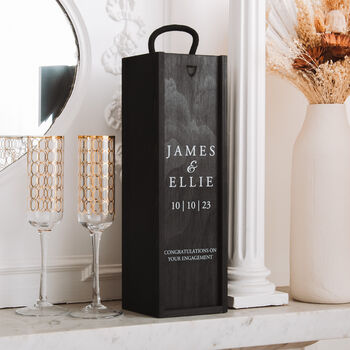 Personalised Engagement Black Bottle Box, 3 of 8