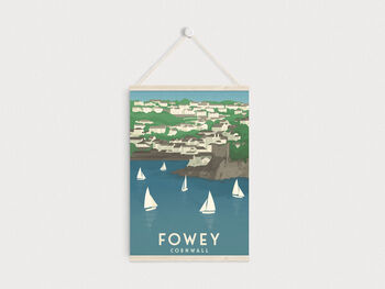 Fowey Cornwall Travel Poster Art Print, 6 of 8