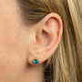 Gold Plated Sterling Silver December Blue Topaz Birthstone Stud Earrings, thumbnail 2 of 4