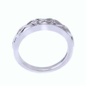 Platinum Welsh Love Spoon Celtic Wedding Ring, 2 of 3