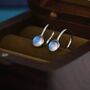 Sterling Silver Simulated Moonstone Drop Earrings, thumbnail 5 of 12