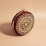 Mahiya Round Maroon Velvet Clutch, thumbnail 7 of 9