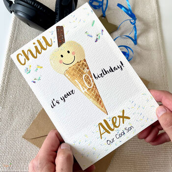 Personalised Ice Cream Age Birthday Card, 5 of 10