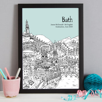 Personalised Bath Graduation Gift Print, 7 of 8