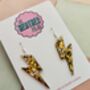 Large Gold And Silver Lightning Bolt Earrings / Mixed Metal Statement / Bold Metallic Dangles / Glam Rock Jewellery, thumbnail 3 of 6