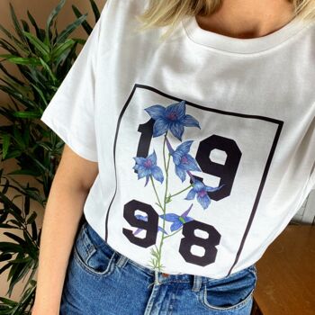 Personalised Birth Flower And Year Organic T Shirt, 2 of 5