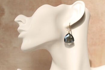 Labradorite Navy Blue Art Deco Earrings, 2 of 6