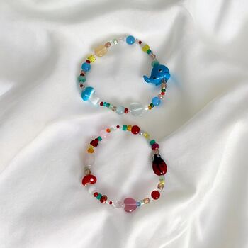 Multi Coloured Beaded Dolphin Bracelet, 2 of 3