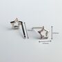 Sterling Silver Tiny Star Stud Earrings, thumbnail 4 of 6