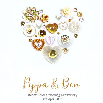 Personalised Golden Wedding Anniversary Card, 2 of 4