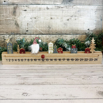 Wooden Christmas Santa Advent Calendar Countdown, 2 of 8