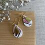 Pink Teardrop Ceramic Dangle Earrings Gold Plated, thumbnail 1 of 6