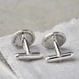 Personalised Sterling Silver Single Initial Cufflinks, thumbnail 3 of 6