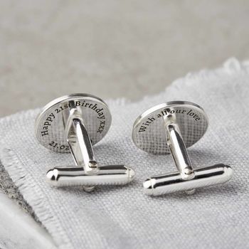 Personalised Sterling Silver Single Initial Cufflinks, 3 of 6