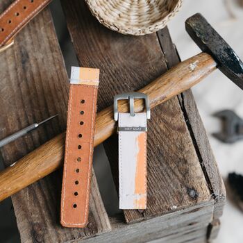 'Paint' Leather Smartwatch Strap; Handmade Watch Band, 7 of 9