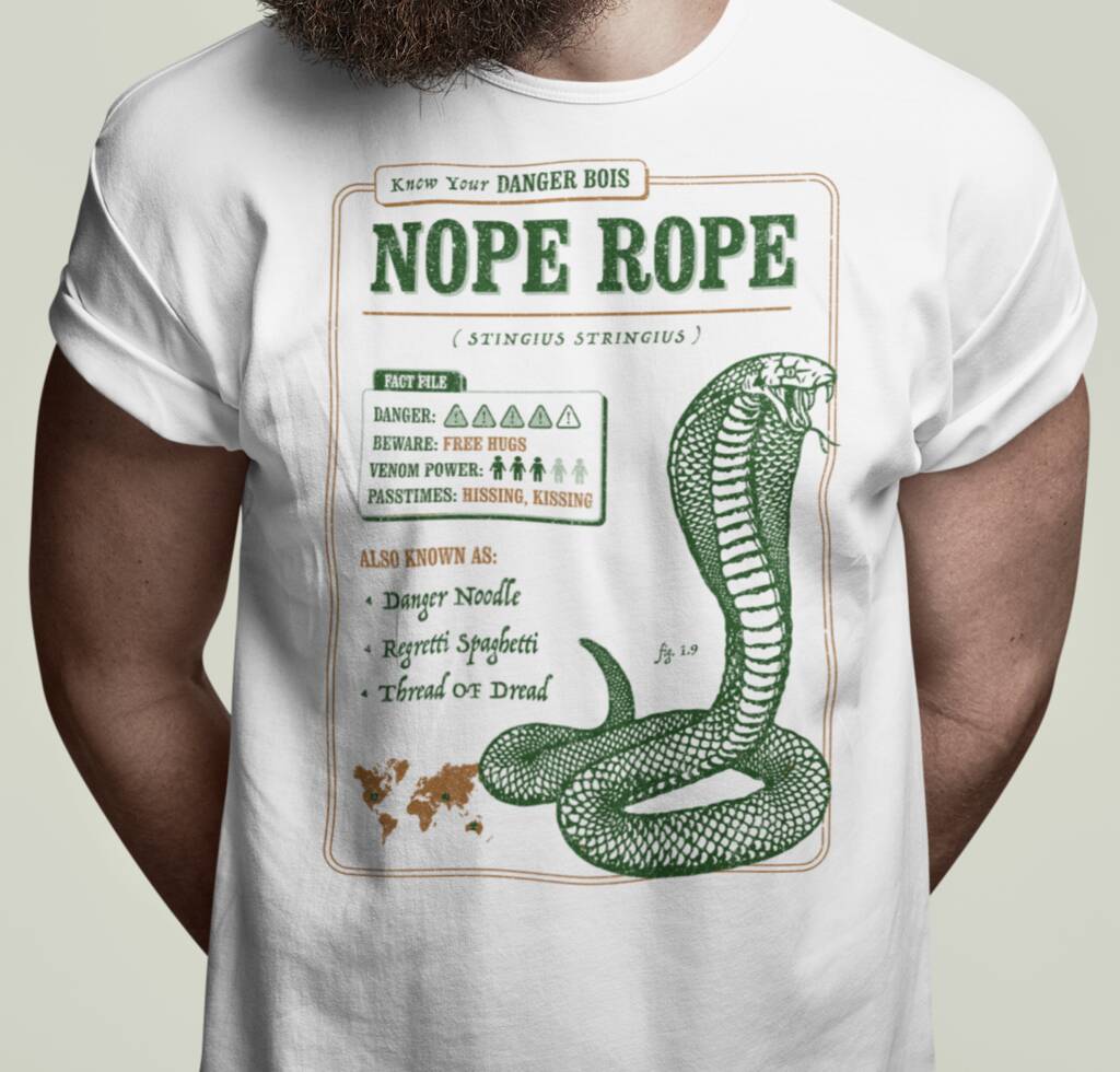Funny Snake T Shirt 'Know Your Nope Rope' By Danger Bois |  