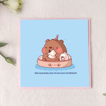 Cute Dim Sum Bear Birthday Card, 3 of 8
