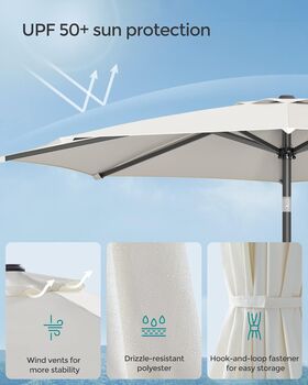 3m Garden Parasol Umbrella Upf 50+ Sun Shade 30° Tilt, 8 of 12