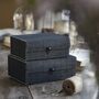 Set Of Two Black Bamboo Boxes, thumbnail 1 of 2