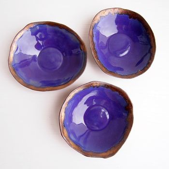 Handmade Mini Purple And Gold Ceramic Jewellery Dish, 5 of 7