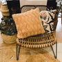 Freya Woven Lattice Velvet Cushion, thumbnail 3 of 6