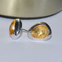 Handmade Sterling Silver Studs With Hidden Gold Treasure, thumbnail 6 of 9