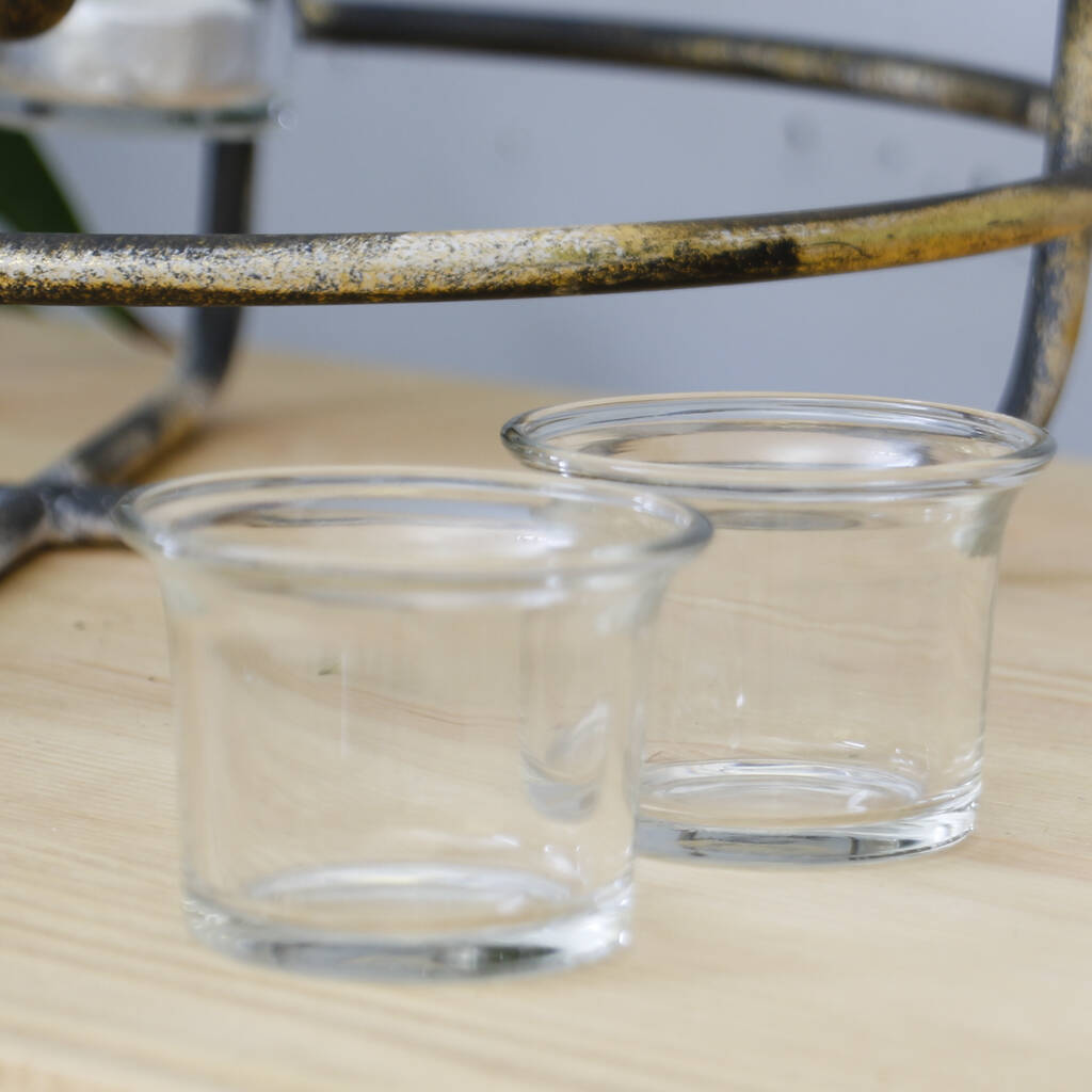 gilted standing tea light candle lantern by dibor