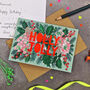 Holly Jolly Neon Floral Papercut Christmas Card, thumbnail 7 of 9