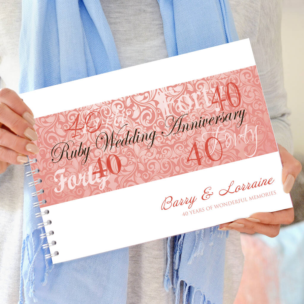 Personalised Ruby Wedding Anniversary Guestbook, 1 of 8