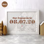 Personalised Map Print With Date In Copper Or Gold Foil, thumbnail 5 of 6