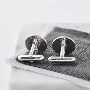 Sterling Silver And Rose Coordinate Cufflinks, 3 of 4