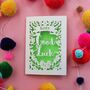 Personalised Papercut Floral Good Luck Card, thumbnail 1 of 11