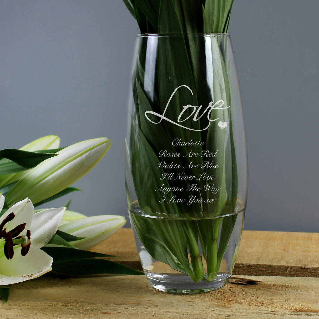 Personalised Love Anniversary Vase, 1 of 2