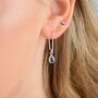 Personalised Sterling Silver Teardrop Birthstone Drop Earrings, thumbnail 3 of 7