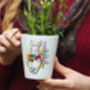 Personalised White Rabbit Easter Pot With Carrot Seeds, thumbnail 3 of 5