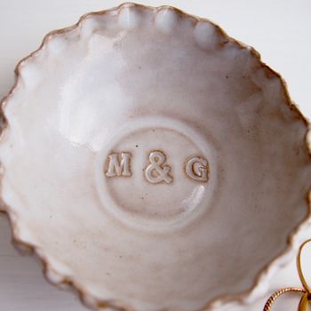 Personalised Wedding Engagement Gift Initials Ring Dish, 3 of 10