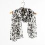 Snow Leopard Print Personalised Scarf, thumbnail 3 of 10