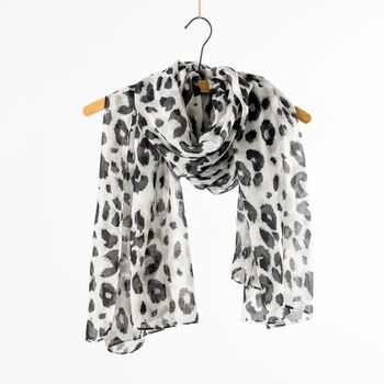 Snow Leopard Print Personalised Scarf, 3 of 10