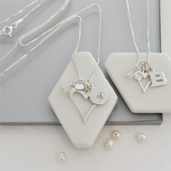 Mama Et Moi Personalised Open Heart Necklaces, 2 of 12