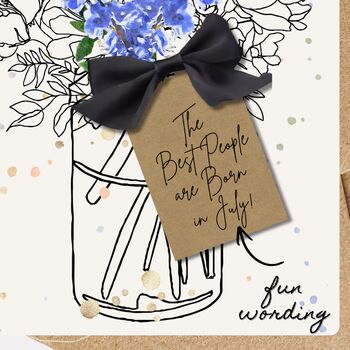 The Best People Are Born In July Larkspur July Birth Flower Birthday Card, 4 of 12