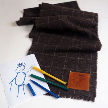 Lambswool Scarf With A Personalised Childs Drawing, 3 of 11