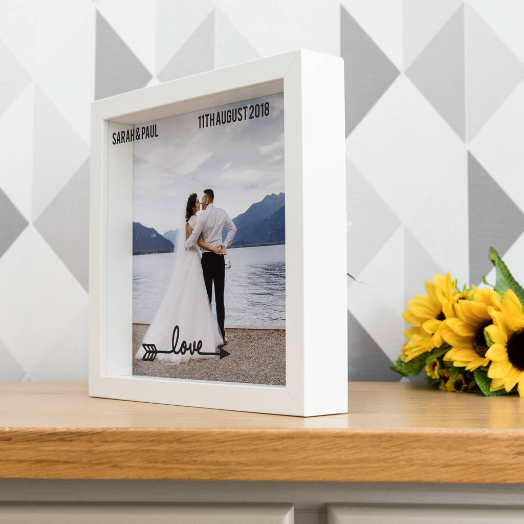Personalised Wedding Box Frame With Photo By Mirrorin