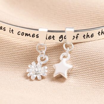 You Are Loved Meaningful Word Bangle In Silver, 3 of 4