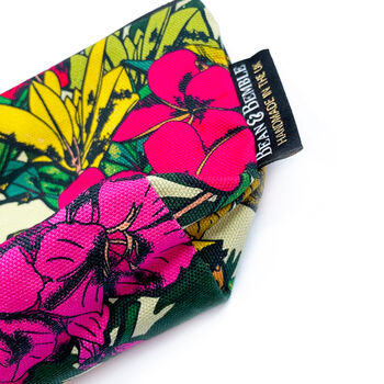 Washable Makeup Bag Colourful Tropical Flowers, 5 of 9