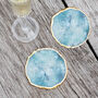 Pair Of Blue Agate Coasters, thumbnail 1 of 2