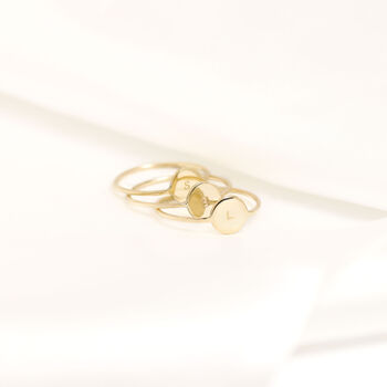 Solid 9ct Gold Personalised Mini Disc Ring, 4 of 4