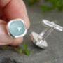 Aquamarine Cufflinks In Solid Sterling Silver, thumbnail 3 of 3